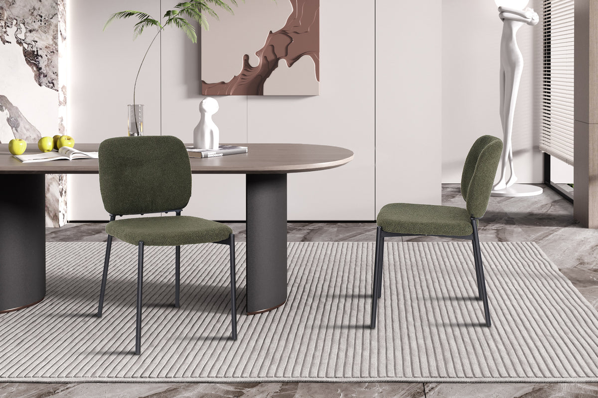 Chaise Sofia Structure en Métal Noir Tissu
