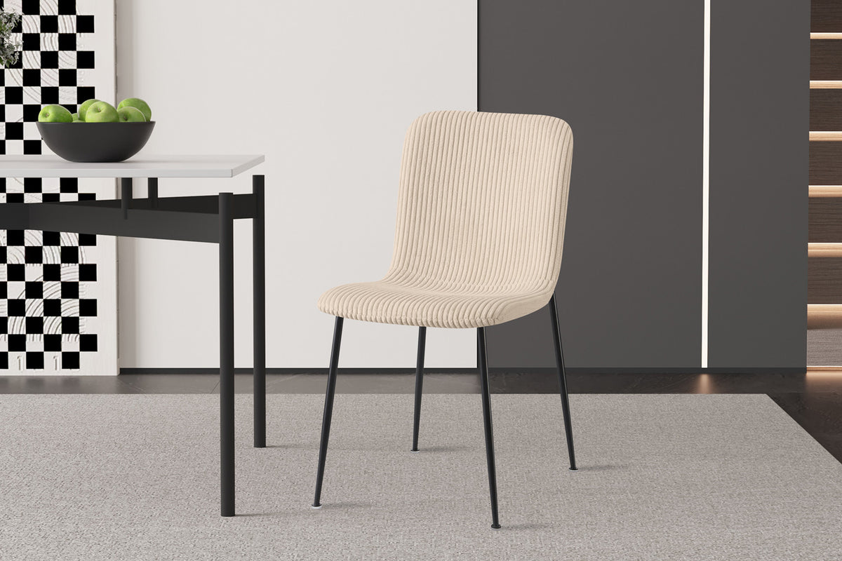 Lot de Chaises Alice velours côtelé beige