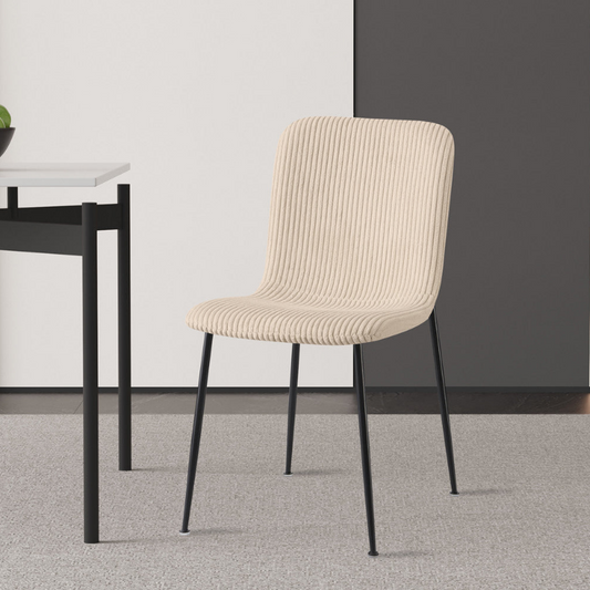 Lot de Chaises Alice velours côtelé beige