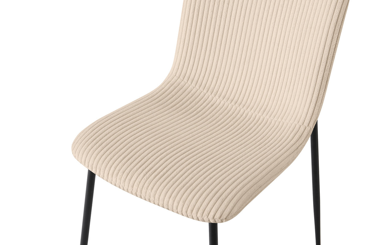Lot de Chaises Alice velours côtelé beige