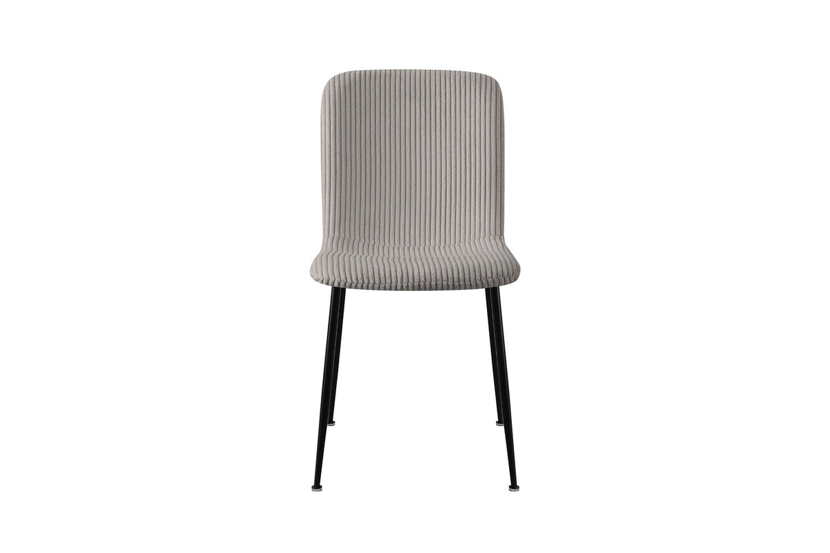 Lot de Chaises Alice velours côtelé gris clair
