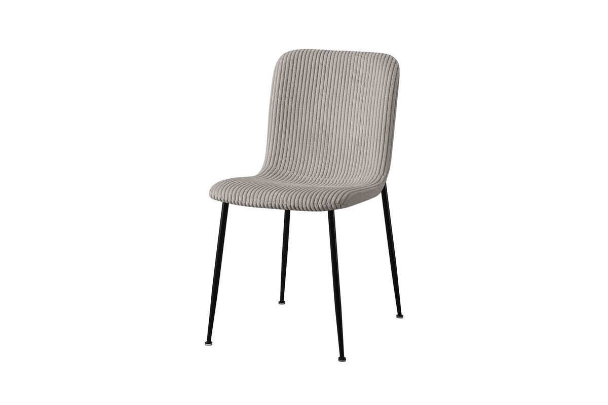 Lot de Chaises Alice velours côtelé gris clair