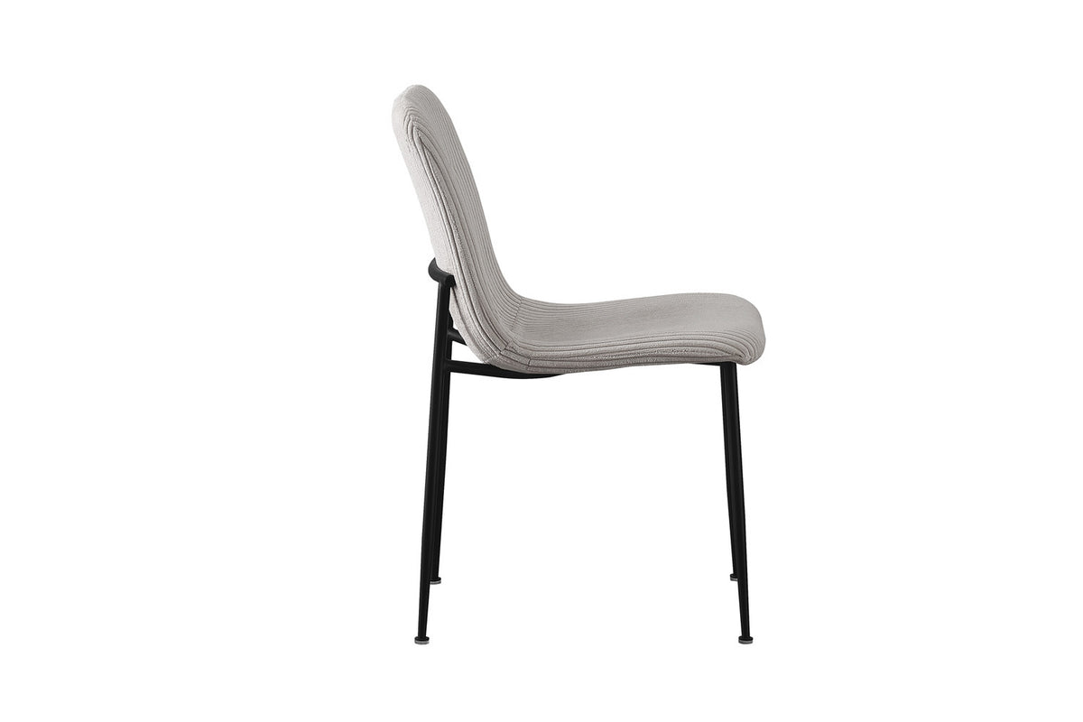 Lot de Chaises Alice velours côtelé gris clair