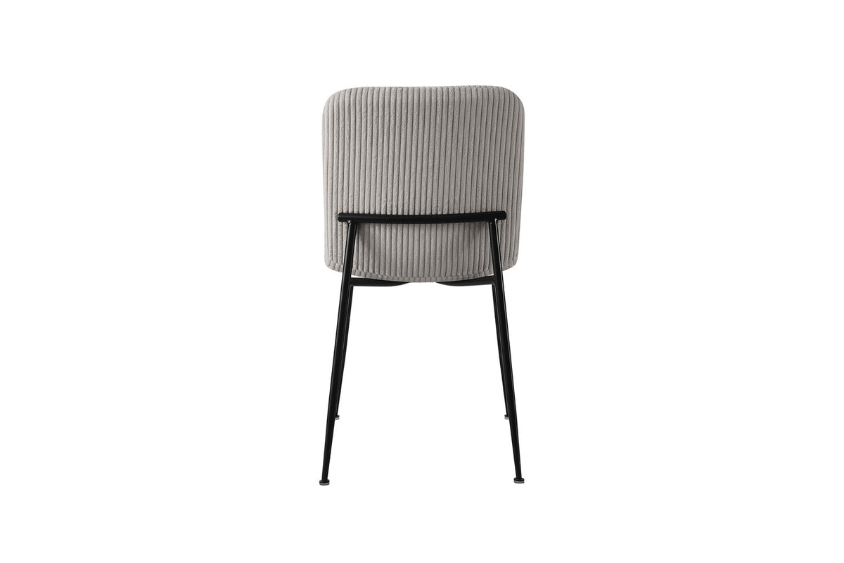 Lot de Chaises Alice velours côtelé gris clair