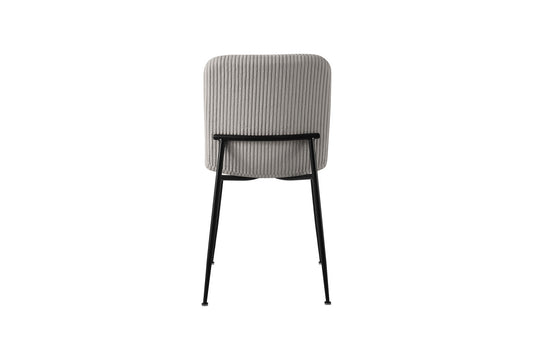 Lot de Chaises Alice velours côtelé gris clair