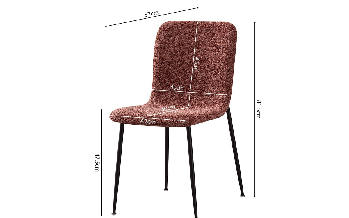 Lot de Chaises Alice laine bouclé Rose
