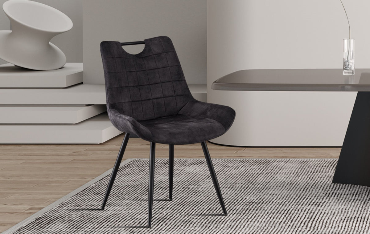 Chaise Nina Velours Gris