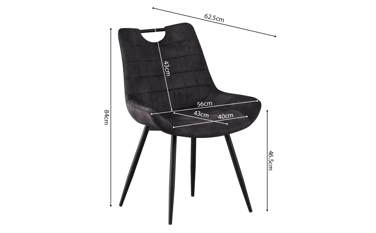 Chaise Nina Velours Gris