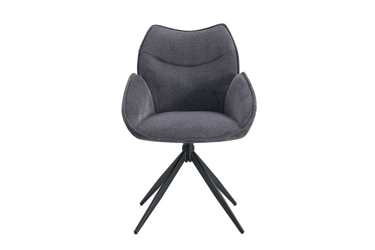 Chaise Mahi Pivotant Tissu Gris foncé