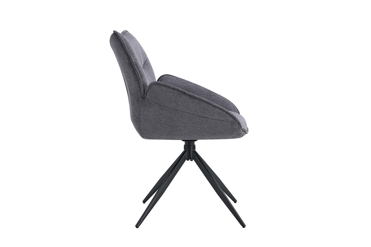 Chaise Mahi Pivotant Tissu Gris foncé