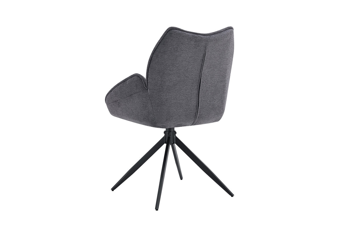 Chaise Mahi Pivotant Tissu Gris foncé