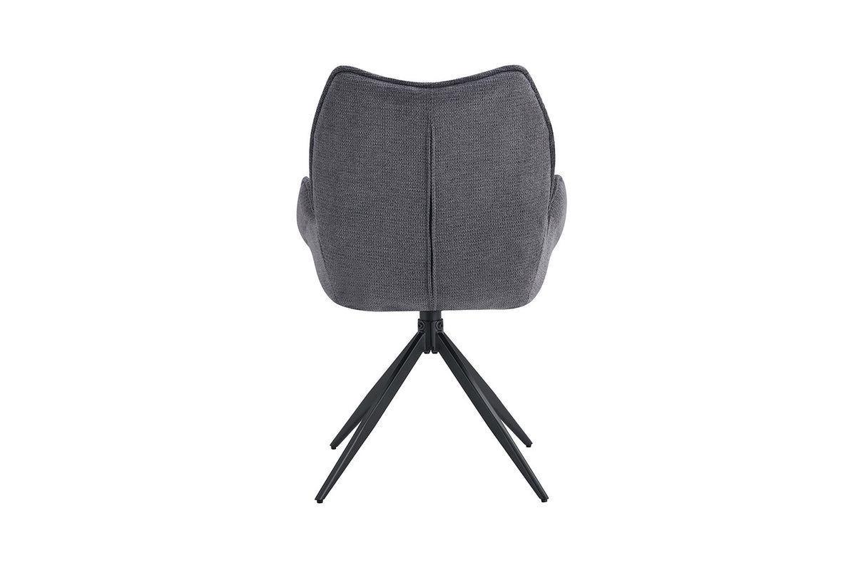 Chaise Mahi Pivotant Tissu Gris foncé