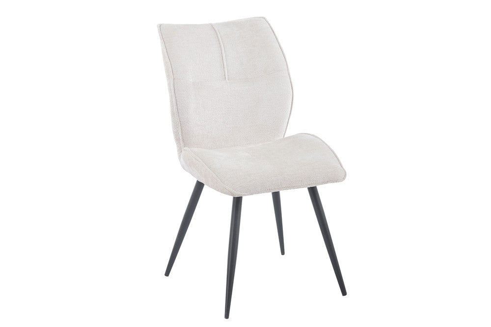 Chaise Faye Tissu Marbella 2 coloris : Beige, Écru