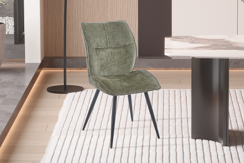 Chaise Faye Tissu Marbella 2 Coloris : Vert et Bleu
