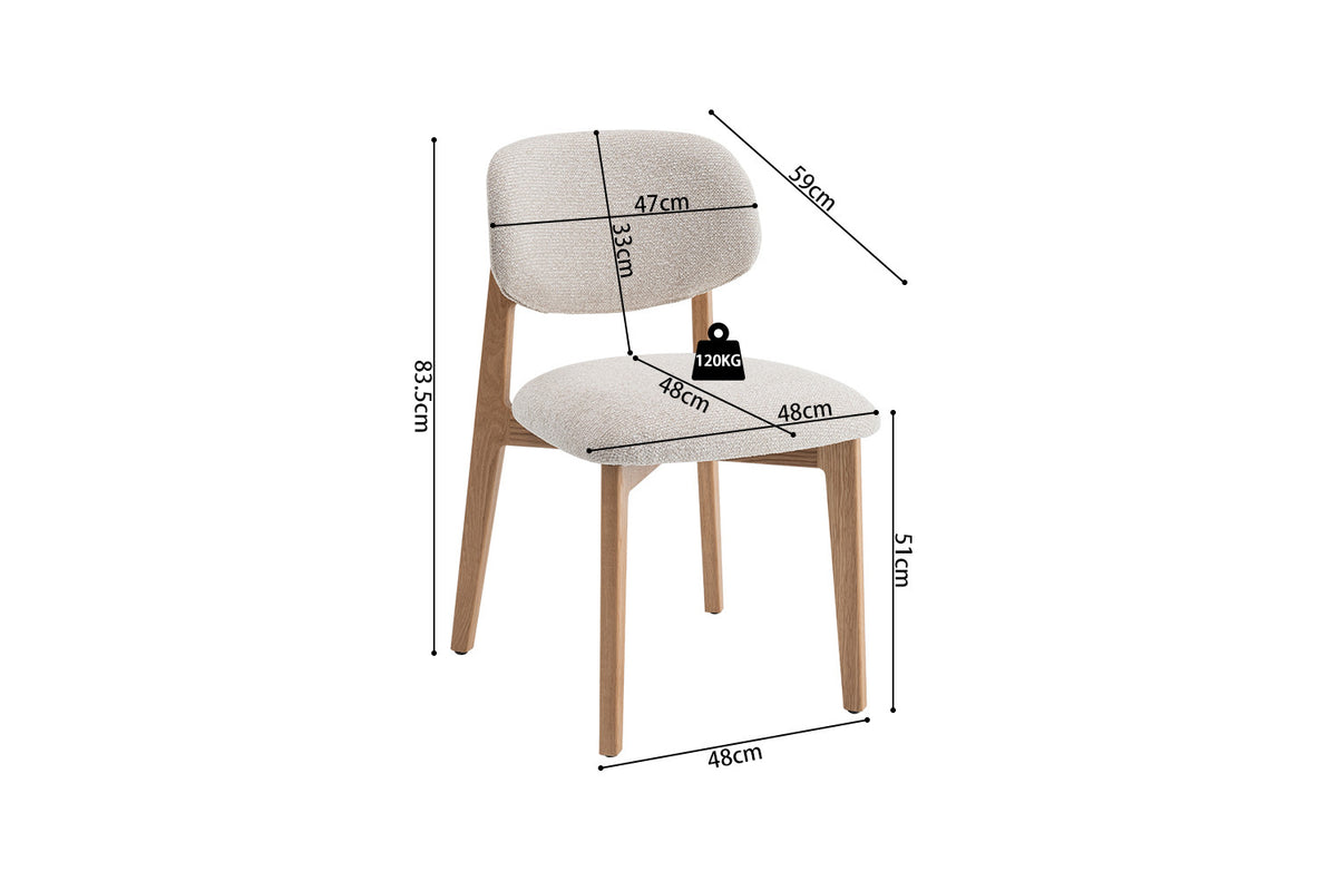 Chaise Carmen Chêne massive Beige
