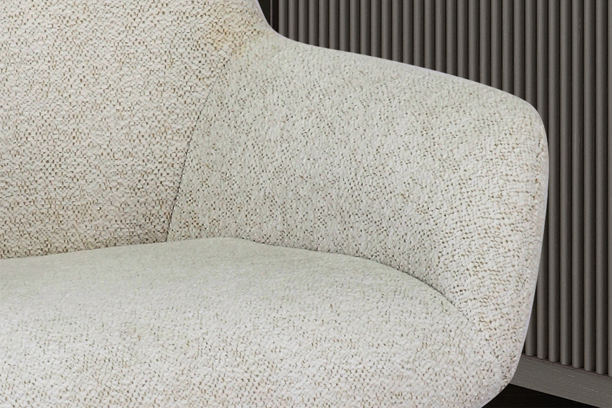 Chaise Modest Pivotant Tissu chenille Ecru