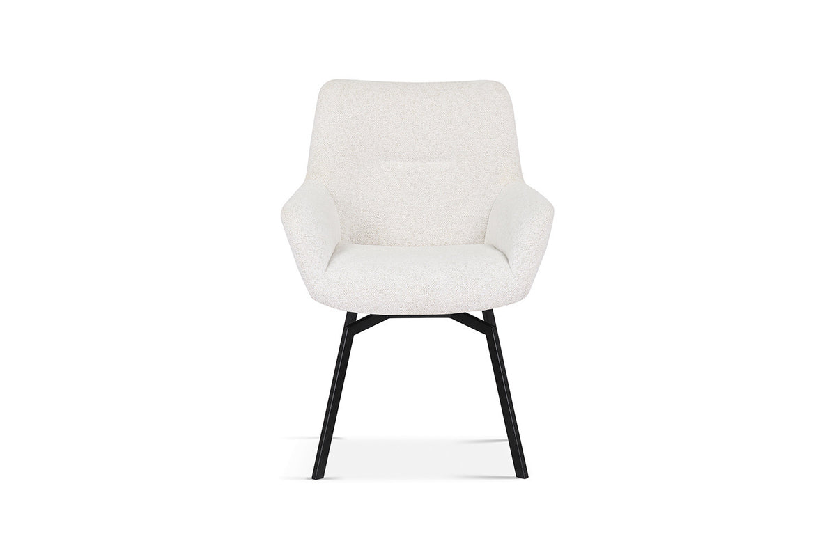 Chaise Modest Pivotant Tissu chenille Ecru