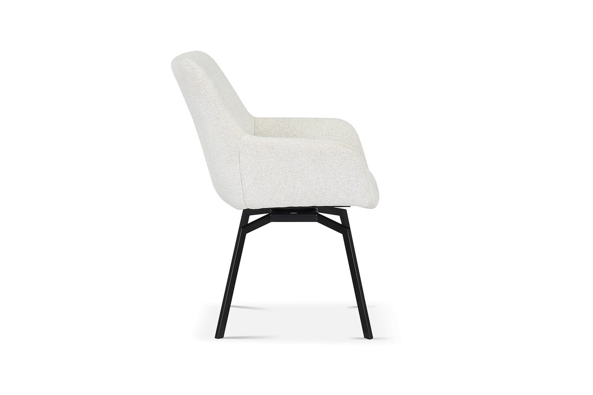 Chaise Modest Pivotant Tissu chenille Ecru