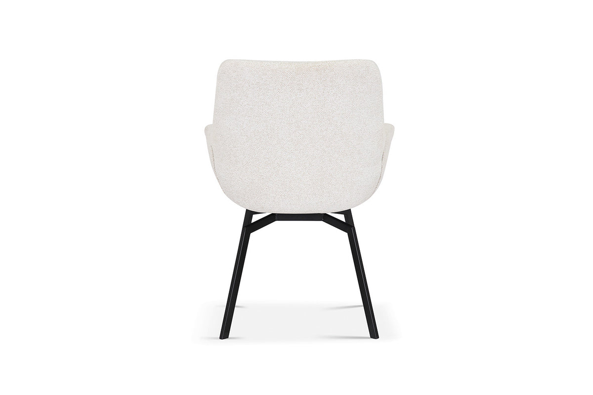 Chaise Modest Pivotant Tissu chenille Ecru