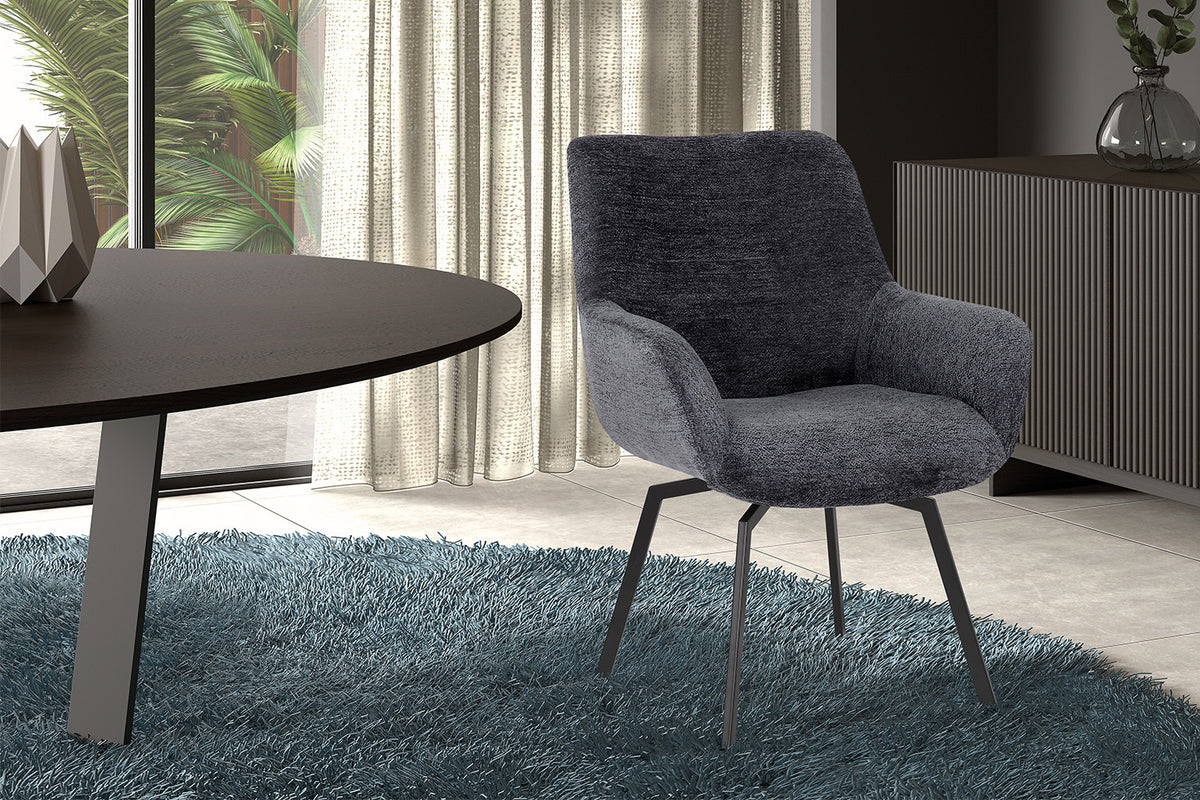 Chaise Modest Pivotant Tissu chenille Gris foncé