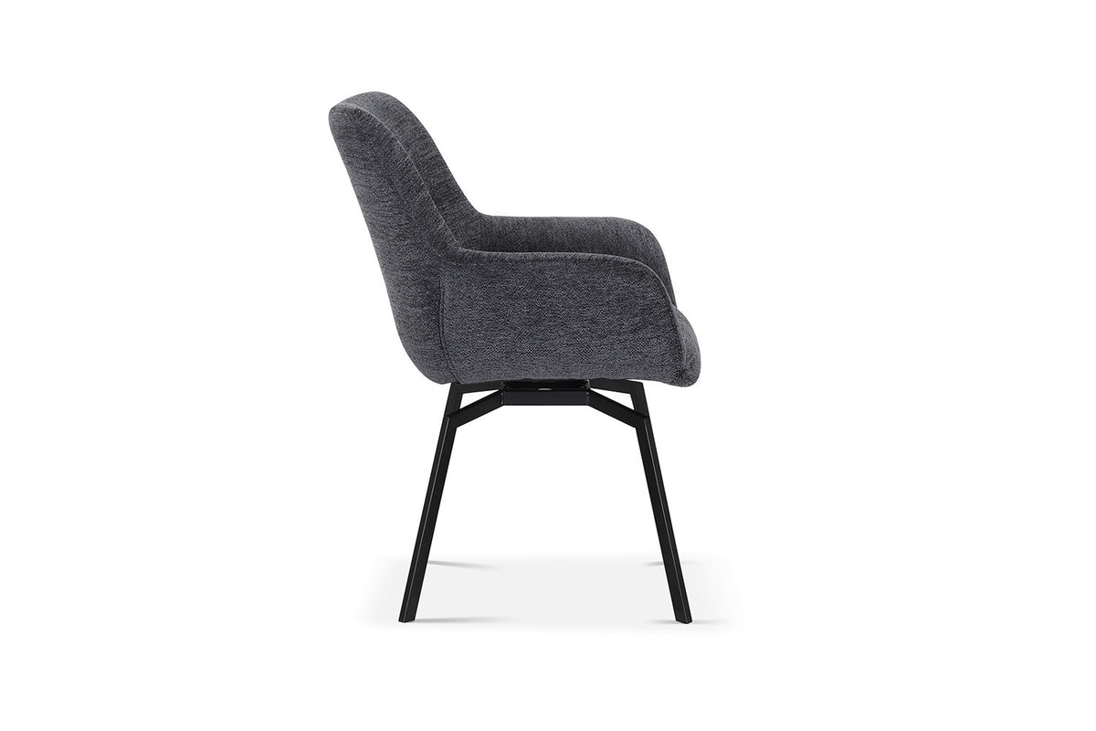Chaise Modest Pivotant Tissu chenille Gris foncé