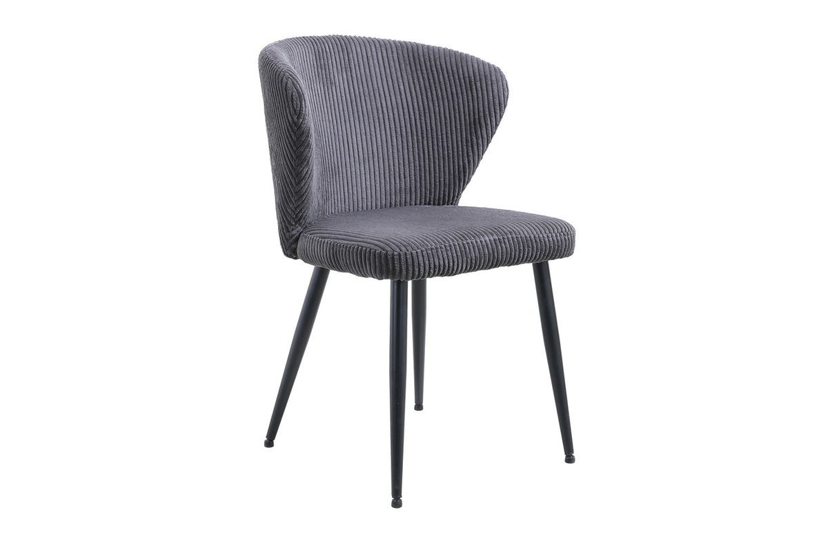 Chaise Tornado côtelé Gris