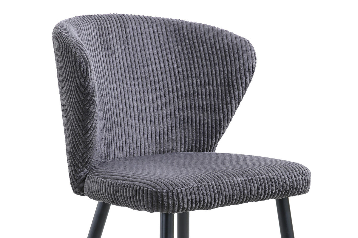 Chaise Tornado côtelé Gris