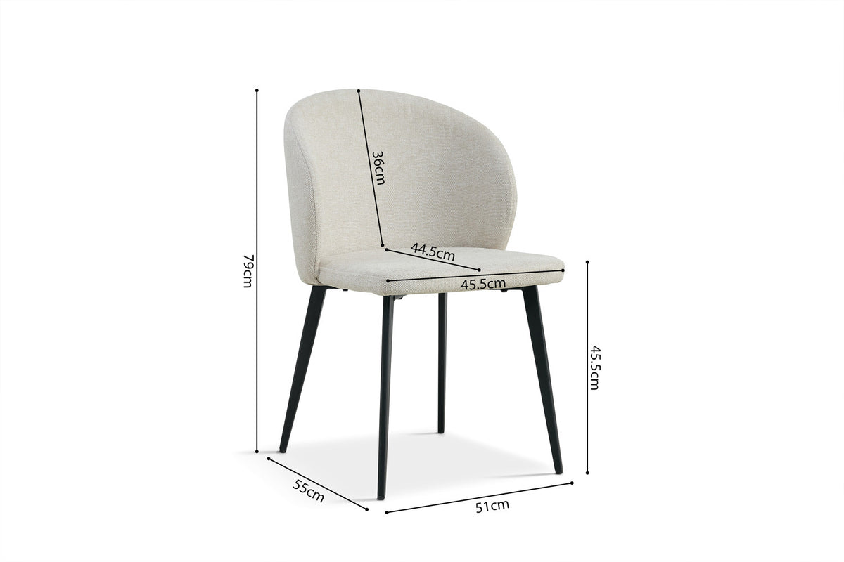 Lot de Chaises Toledo tissu Beige