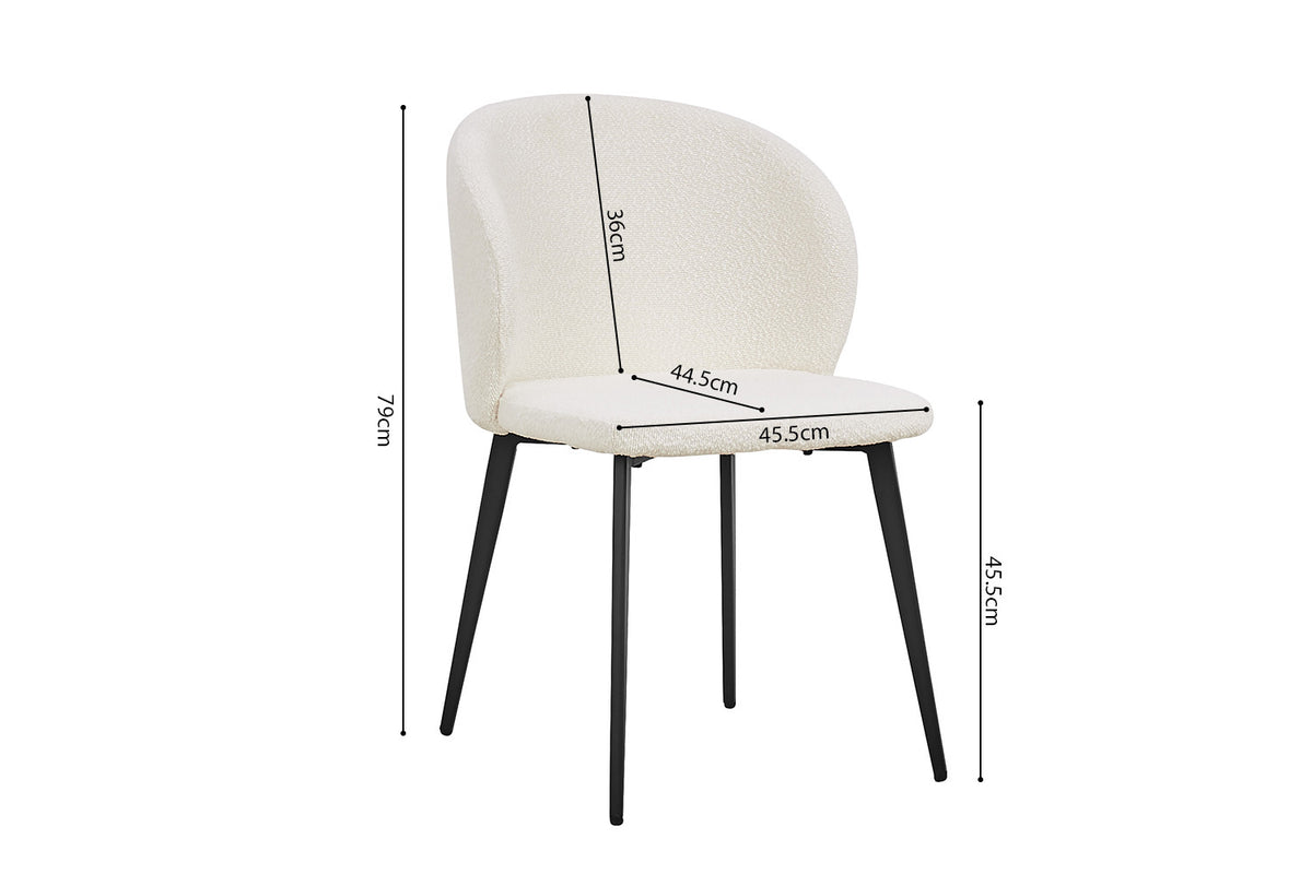 Chaise Toledo Bouclé Blanc