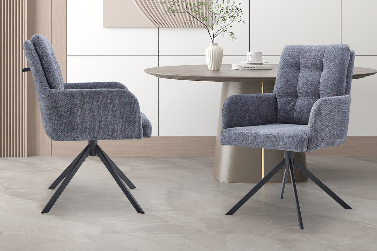 Chaise Granada Pivotant Tissu Gris foncé