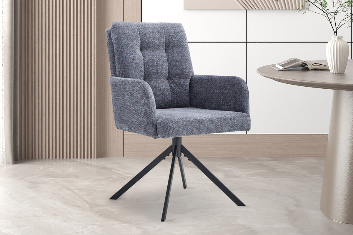 Chaise Granada Pivotant Tissu Gris foncé