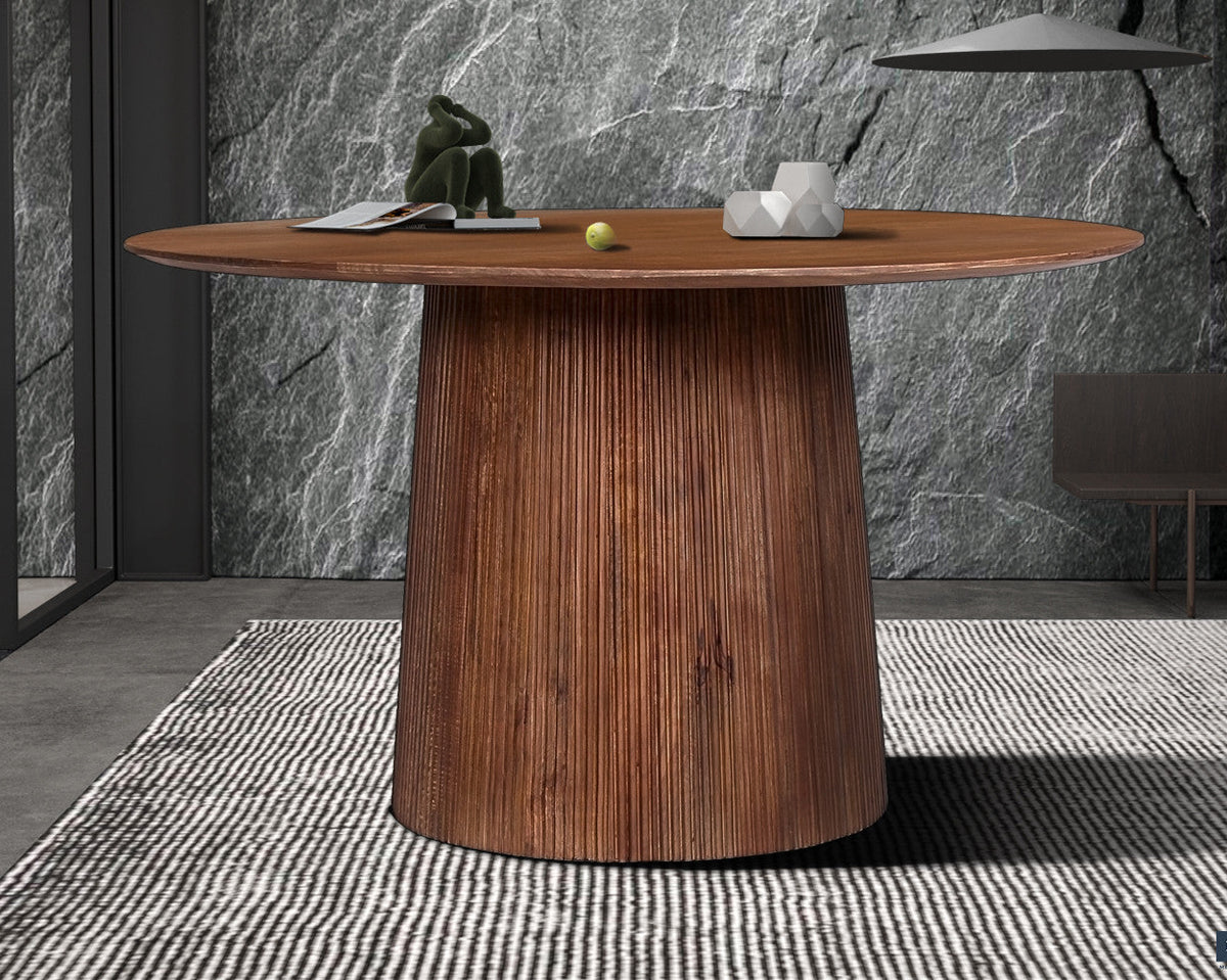 Table à manger en bois de manguier – Collection Vallsta Ronde – 130 x 130 cm