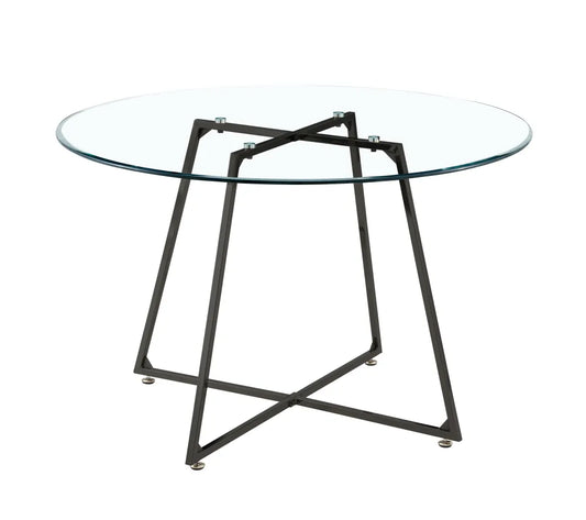 Table à manger Heloïse Noir Verre Transparent
