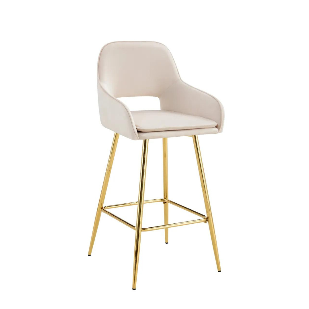 Tabouret Athéna Or Velours Beige
