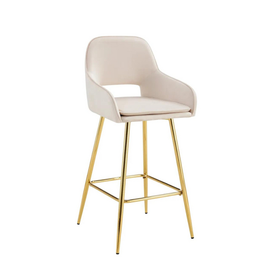 Tabouret Athéna Or Velours Beige