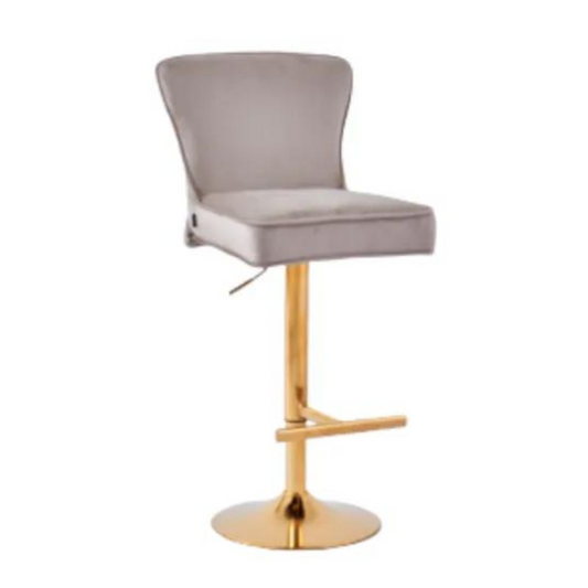 Tabouret de bar Gabrielle Or velours moka