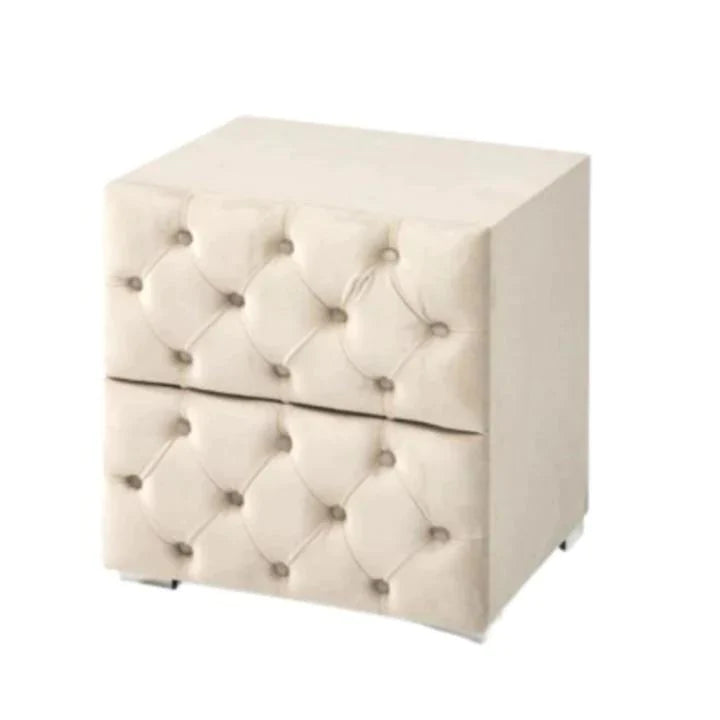 Chevet capitonné velours beige