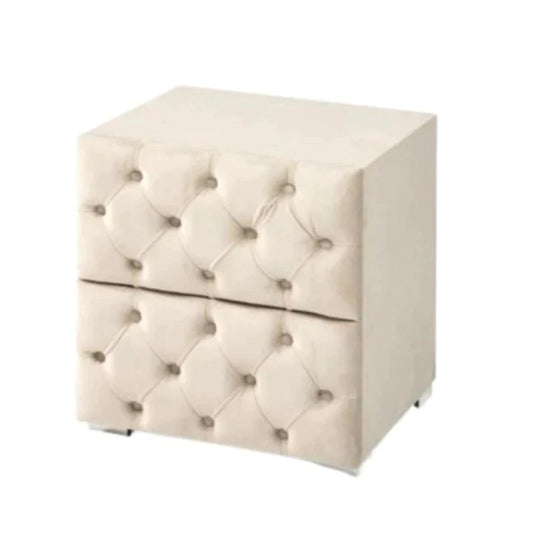 Chevet capitonné velours beige