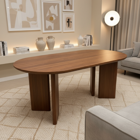 Table à manger Numidia effet noyer 180x90x75 cm