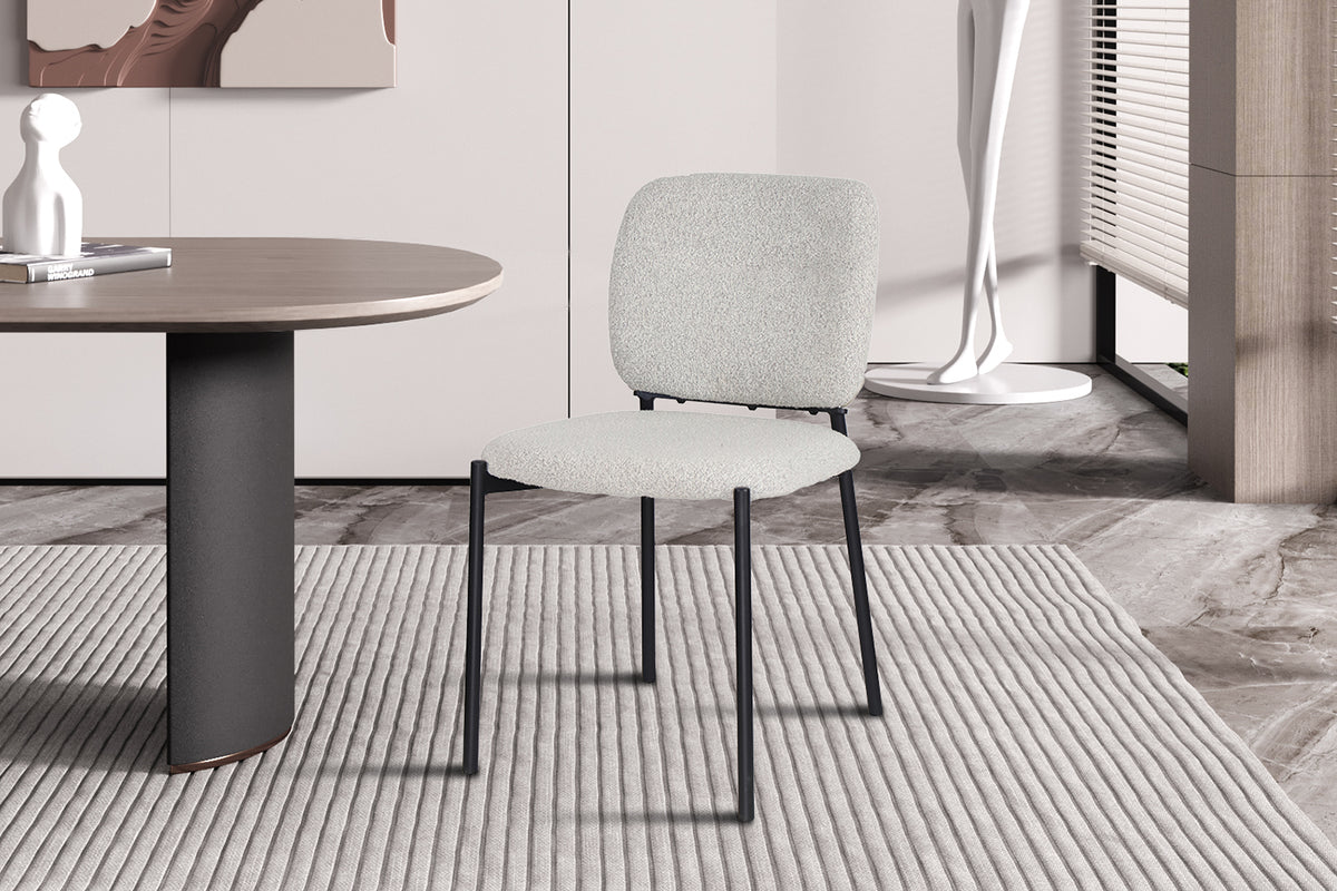 Chaise Sofia Structure en Métal Noir Tissu