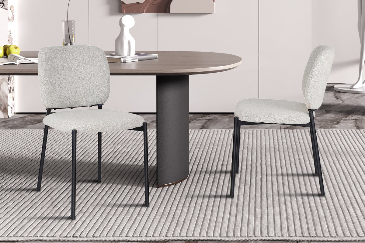 Chaise Sofia Structure en Métal Noir Tissu