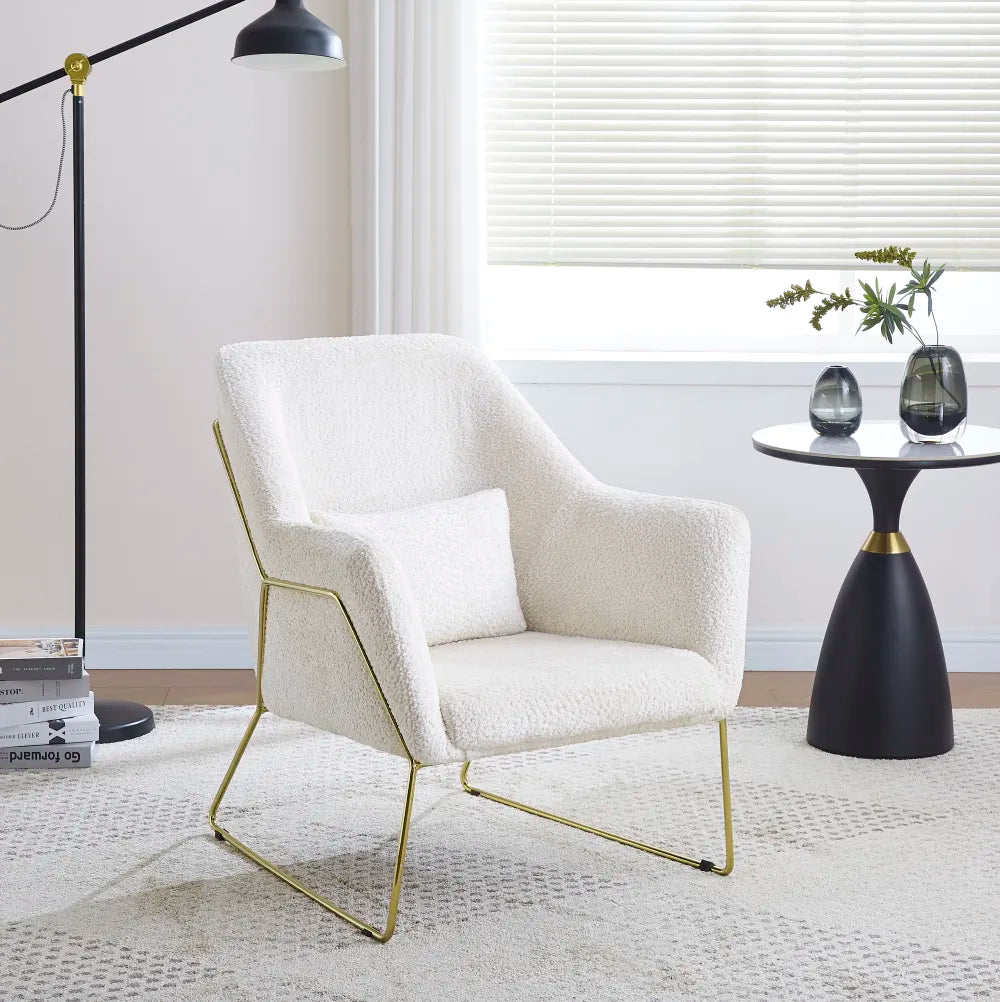 Fauteuil Baska Or velours beige