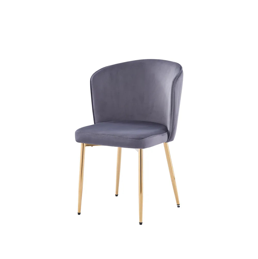 Chaise Diana Or velours Anthracite