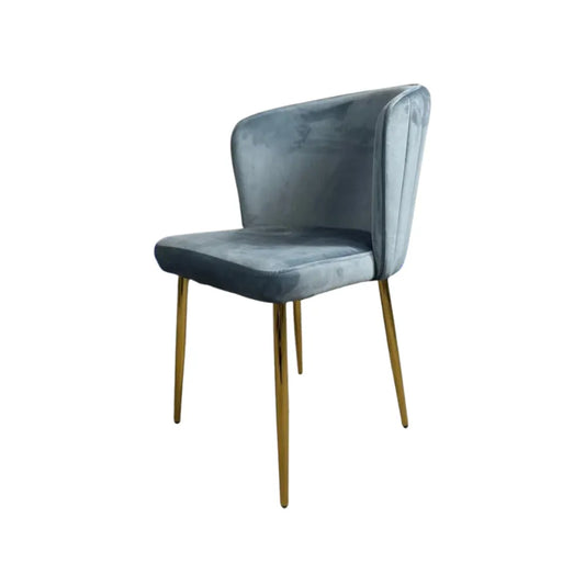 Chaise Diana Or velours Bleu