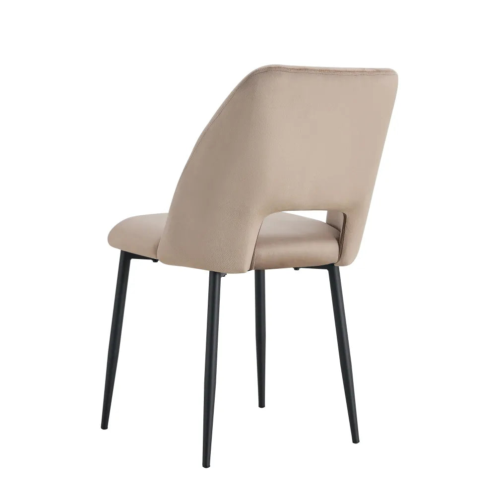 Chaise Ava Noir velours Taupe