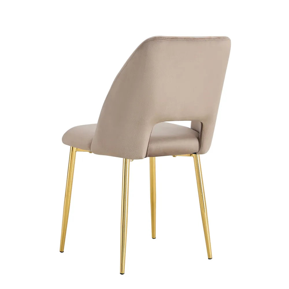Chaise Ava Or velours Taupe