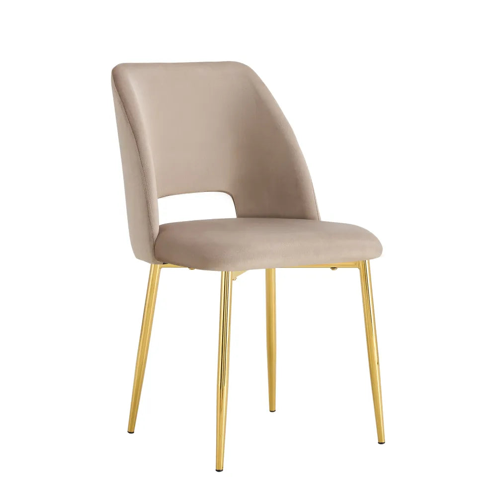 Chaise Ava Or velours Taupe
