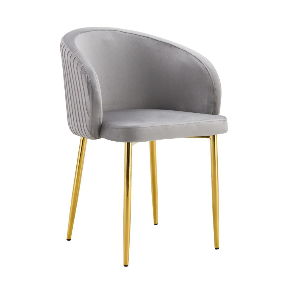Chaise Carlita Or velours Gris