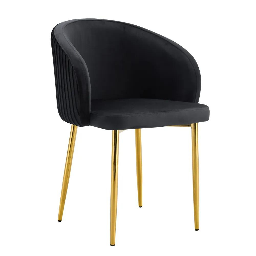Chaise Carlita Or velours Noir