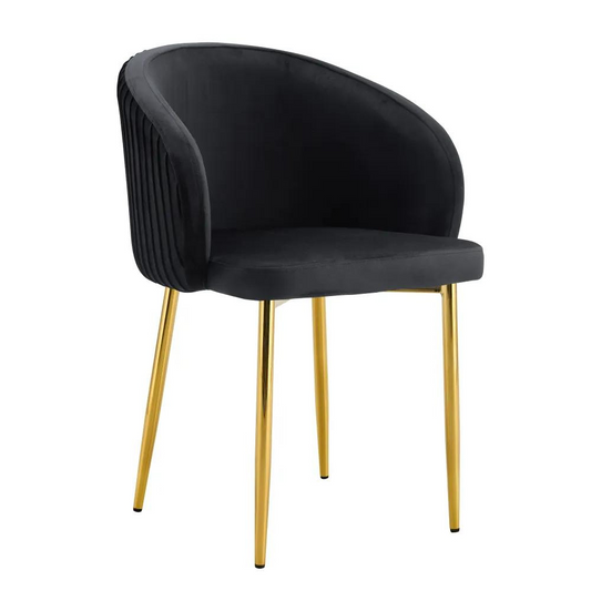 Chaise Carlita Or velours Noir